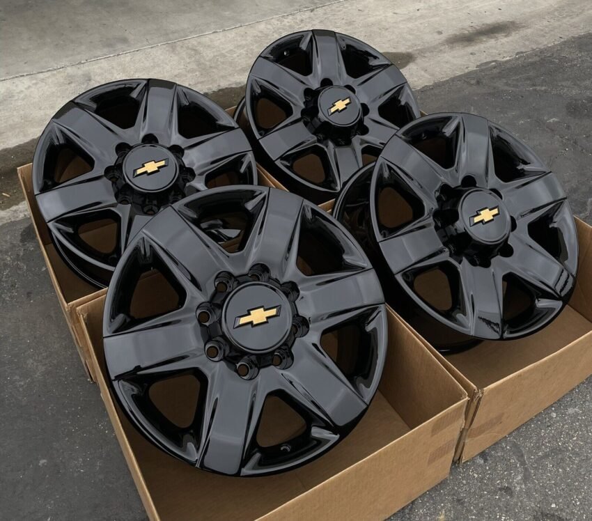 Chevrolet Silverado 2500 3500 HD Gloss Black Wheels Rims - Image 6