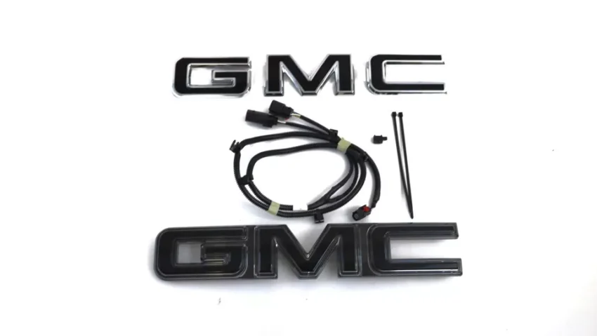 2019-2022 GMC Sierra Illuminated Front Grille Emblem Black OEM - Image 4