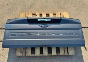 2020-2022 Ford Super Duty OEM Tailgate in Carbonized Grey with Camera and Step for Sale