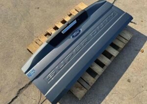 2020-2022 Ford Super Duty OEM Tailgate in Carbonized Grey with Camera and Step for Sale - Image 2